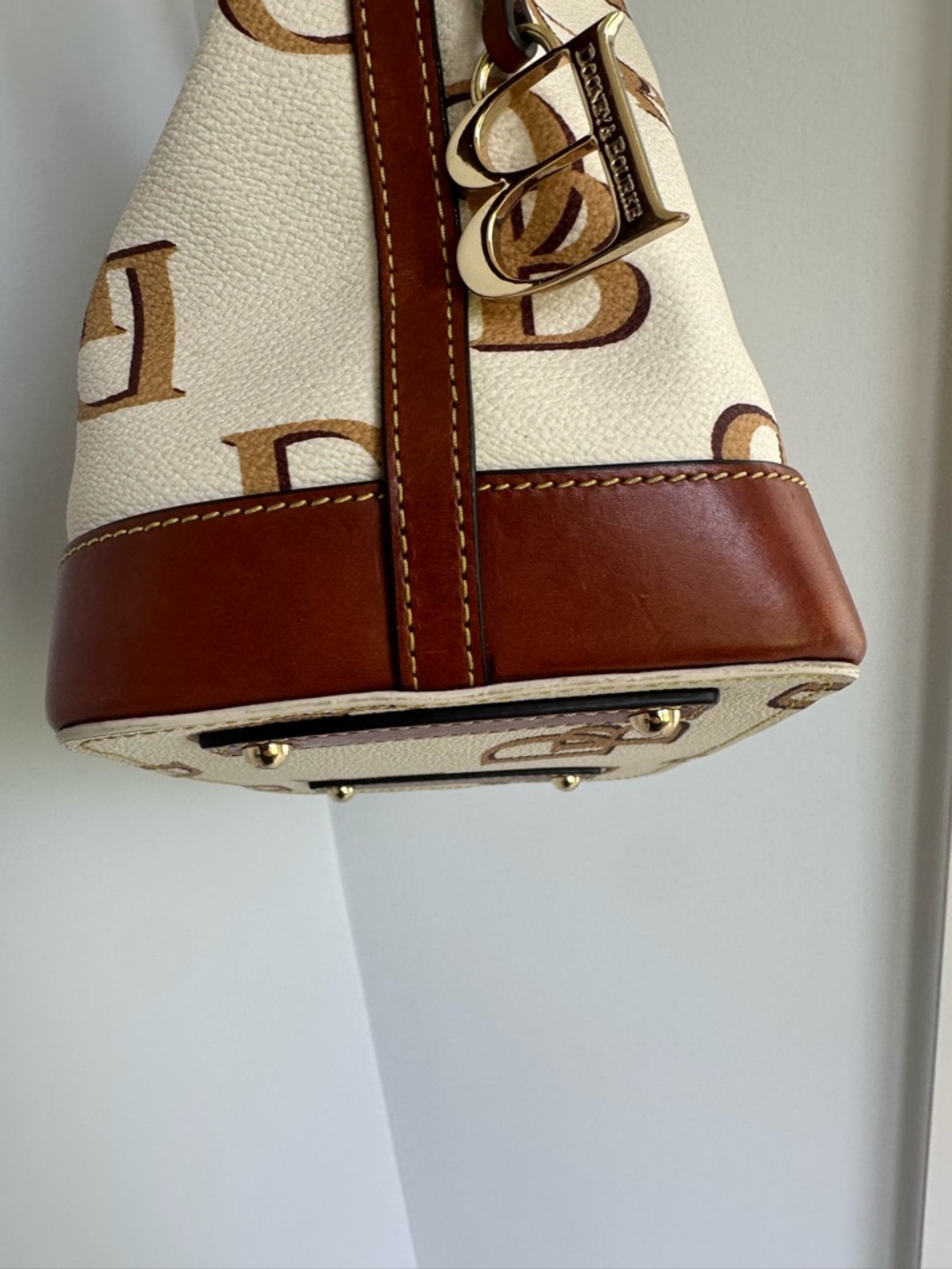 Dooney & Bourke K1169158 Monogram Small Drawstring Shoulder Bag with Tassels. - Picture 9 of 16